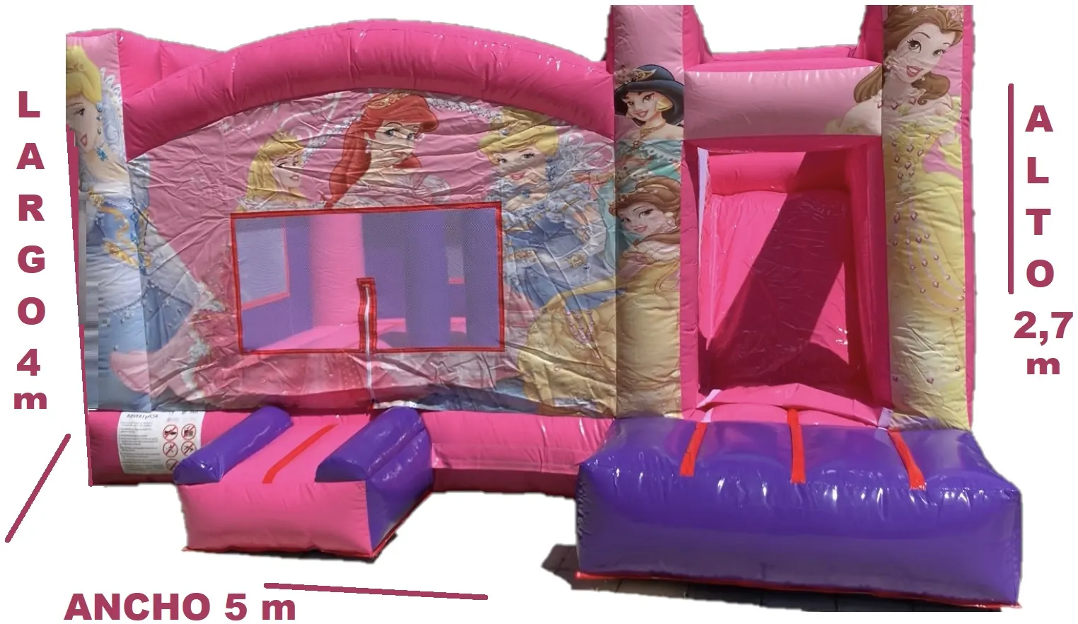 Castillo Hinchable Alquiler Super Princesas Medidas